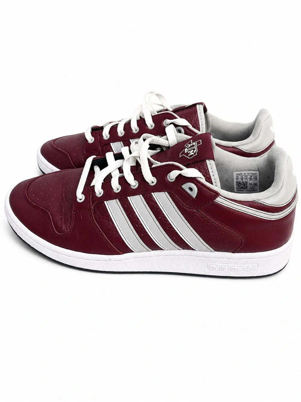 adidas Maroon and White Low-Top Sneakers